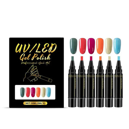 Multi color nail polish pen set 3-in-1 gel nail polish pen set quick drying nail polish pen DIY nail paint pen Quick-drying