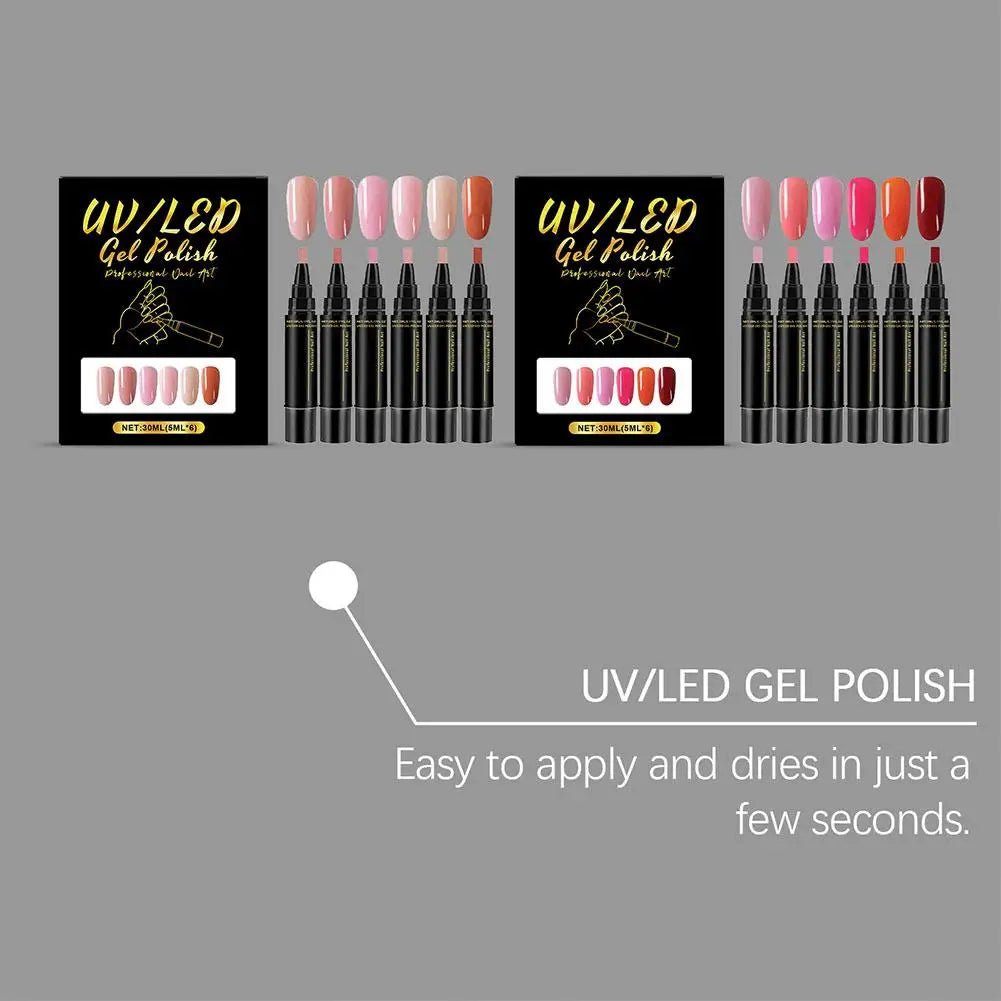 Multi color nail polish pen set 3-in-1 gel nail polish pen set quick drying nail polish pen DIY nail paint pen Quick-drying