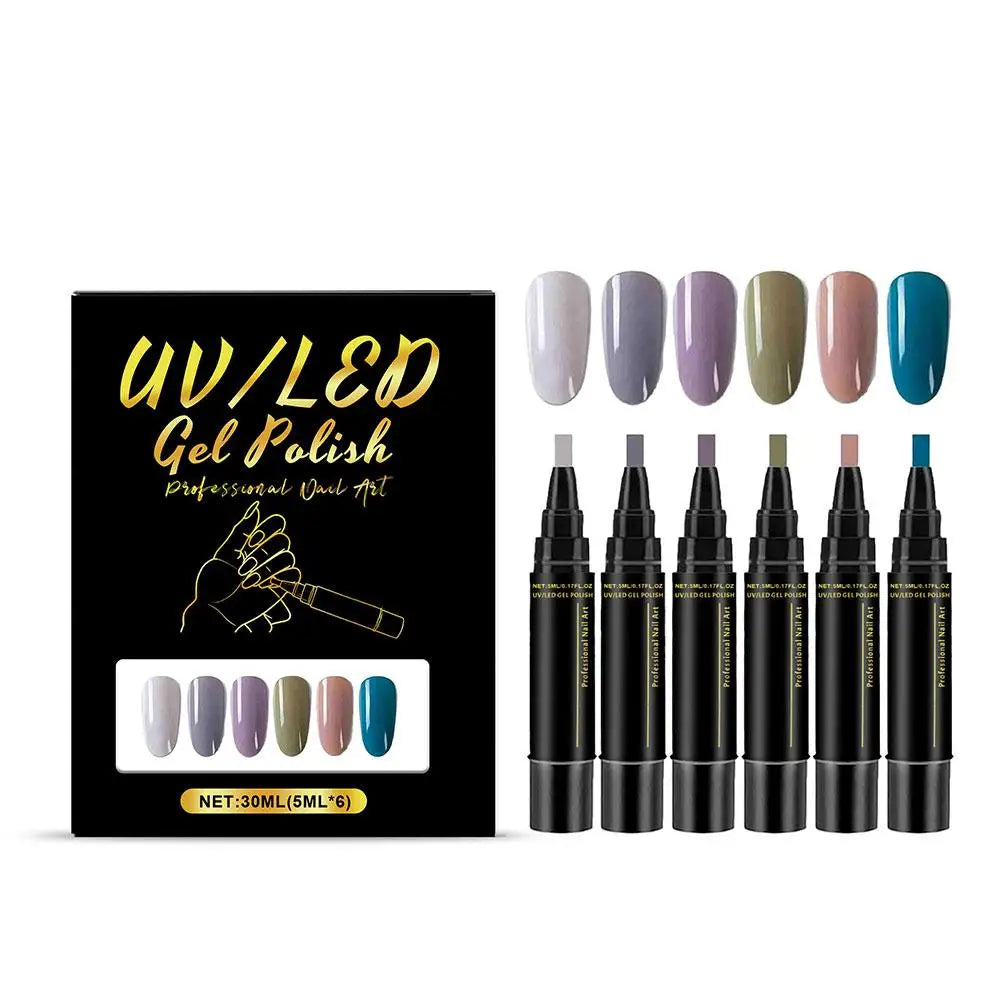 Multi color nail polish pen set 3-in-1 gel nail polish pen set quick drying nail polish pen DIY nail paint pen Quick-drying