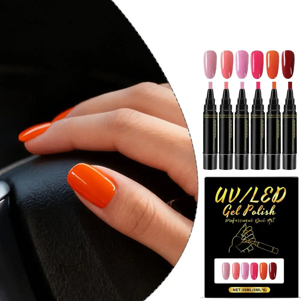 Multi color nail polish pen set 3-in-1 gel nail polish pen set quick drying nail polish pen DIY nail paint pen Quick-drying