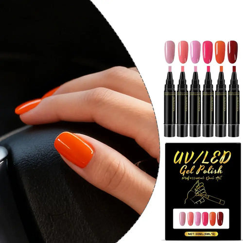 Multi color nail polish pen set 3-in-1 gel nail polish pen set quick drying nail polish pen DIY nail paint pen Quick-drying