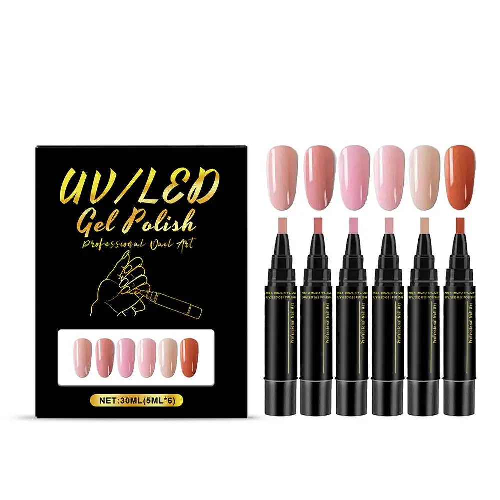 Multi color nail polish pen set 3-in-1 gel nail polish pen set quick drying nail polish pen DIY nail paint pen Quick-drying