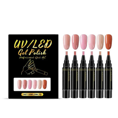 Multi color nail polish pen set 3-in-1 gel nail polish pen set quick drying nail polish pen DIY nail paint pen Quick-drying