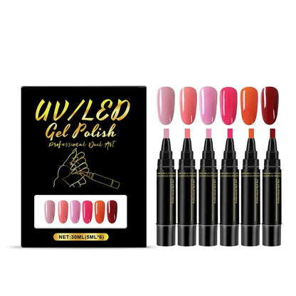 Multi color nail polish pen set 3-in-1 gel nail polish pen set quick drying nail polish pen DIY nail paint pen Quick-drying